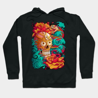 Tibetan Skull & Snake Japanese Tattoo Hoodie